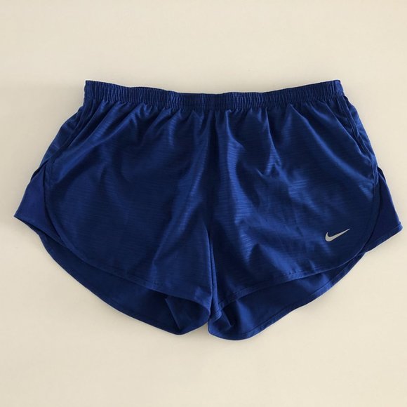 Nike Dri-Fit Print Pattern Running Shorts w/ Liner Drawstring Waist Blue Size M - Picture 8 of 8